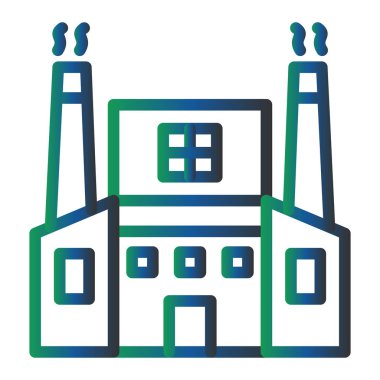 Fabrika simgesi, vektör illüstrasyonu 