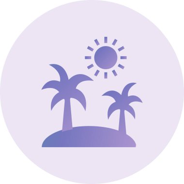 summer beach, Island vector flat icon