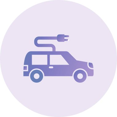 Electric Car icon, simple illustration