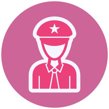 Polis memuru ikon vektör illüstrasyonu