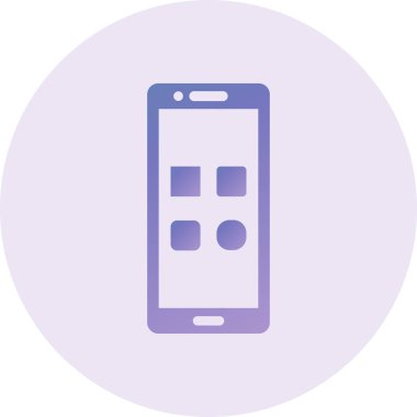 Cep telefonu simgesi, vektör illüstrasyonu