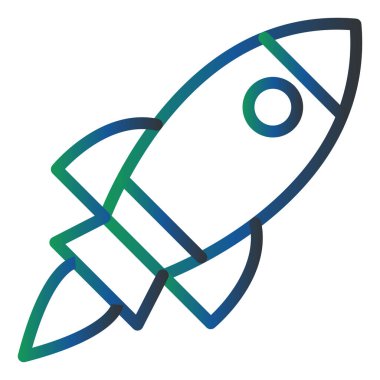 Roket. Web simgesi basit illüstrasyon