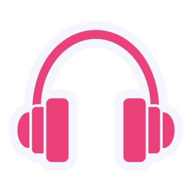 Color vector headphones icon illustration