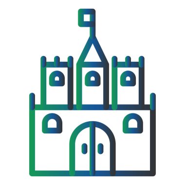 Şato. Web simgesi basit illüstrasyon