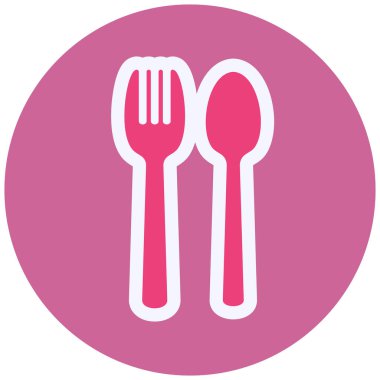 Beyaz arkaplanda çatal ve bıçak simgesi