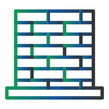 Tuğla duvar simgesi. vektör illüstrasyonu