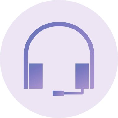 Color vector headphones icon illustration