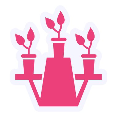 simple web icon,  illustration of few Plants glowing 