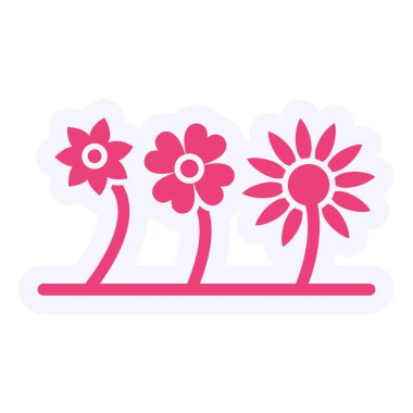 Çiçek. Web simgesi basit illüstrasyon