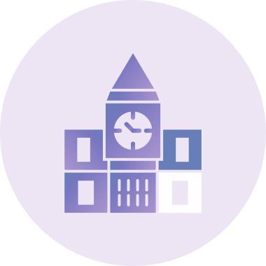 vector illustration of modern Big Ben  icon