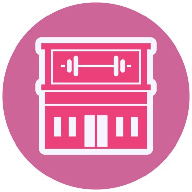 Spor salonu. Web simgesi basit illüstrasyon