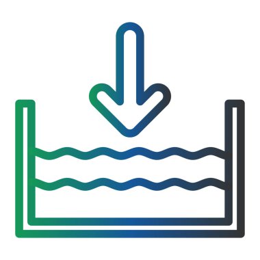 Deniz Seviyesi simgesinin vektör illüstrasyonu