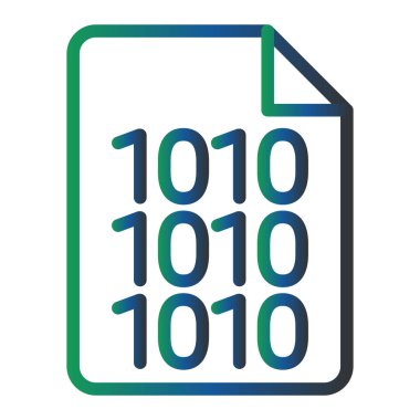 İkili kod simgesinin vektör illüstrasyonu