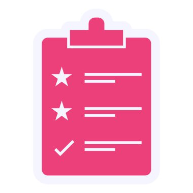 Liste simgesi ve vektör illüstrasyonlu pano