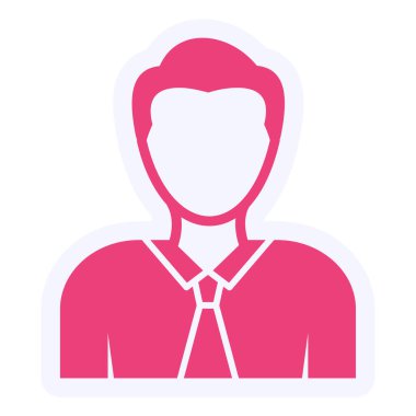 Visitor avatar, icon modern simple illustration 