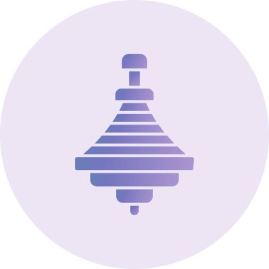 Dönen Üst Vektör Kabartma Simgesi Tasarımı 