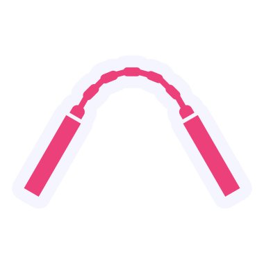 Nunchaku Vektör Kabartma Simgesi Tasarımı