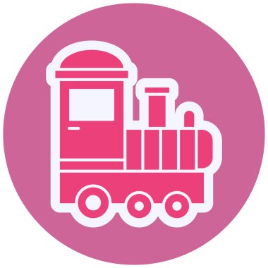 Oyuncak Tren Vektörü Kabartma Simgesi Tasarımı 