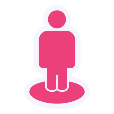 Kadın. Web simgesi basit illüstrasyon