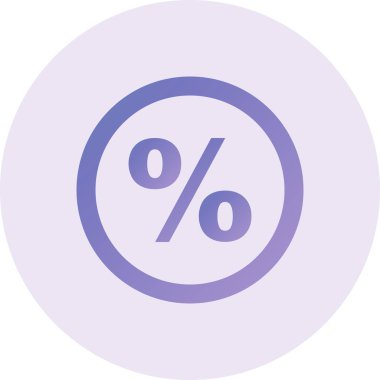 - Yüzde. Web simgesi basit illüstrasyon