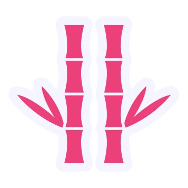 Bambu. Web simgesi basit illüstrasyon