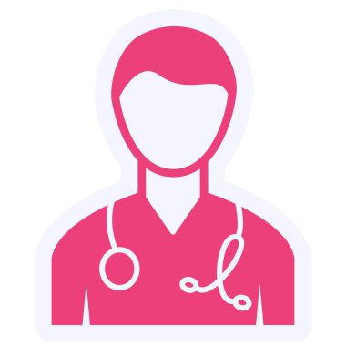 Doktor. Web simgesi basit illüstrasyon