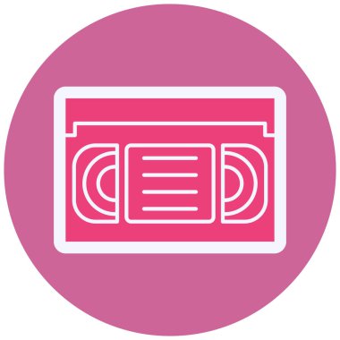 Vhs Vektör Kabartma Simgesi Tasarımı 