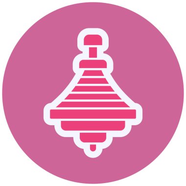 Dönen Üst Vektör Kabartma Simgesi Tasarımı 