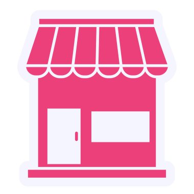 Dükkan. Web simgesi vektör illüstrasyonu