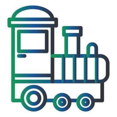 Oyuncak Tren Vektörü Kabartma Simgesi Tasarımı 