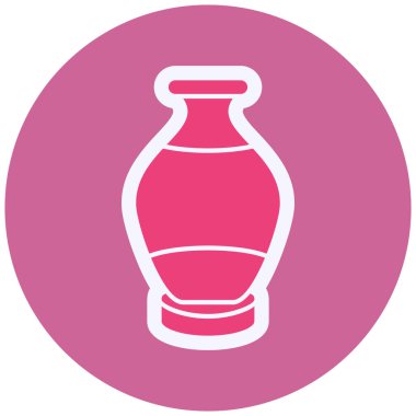 Vazo Vektörü Şekil Simgesi Tasarımı 