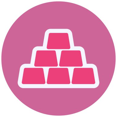 vector illustration of gold ingots, bars. 