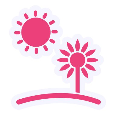 Çiçek. Web simgesi basit illüstrasyon