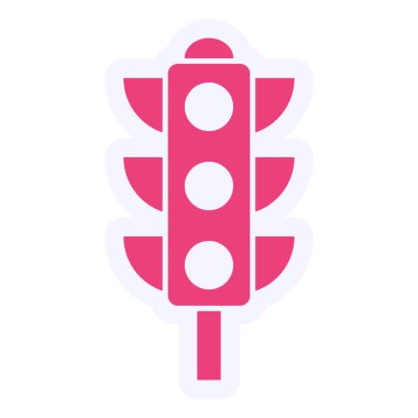 Trafik ışığı düz simgesi, vektör illüstrasyonu