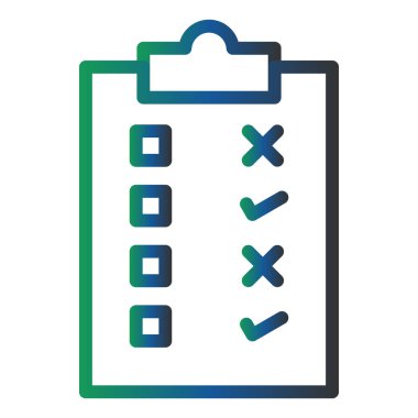 Kontrol listesi simgesi vektör illüstrasyonu