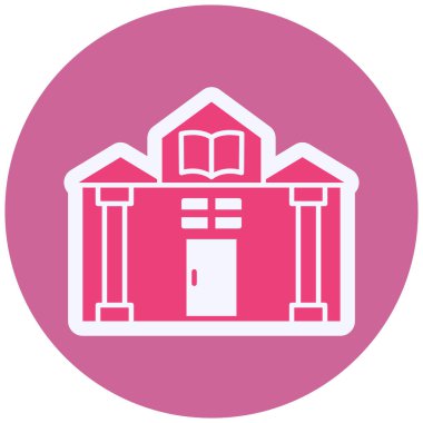 Kütüphane modern simge vektör illüstrasyonu