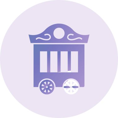 Circus Wagon modern ikon vektör çizimi
