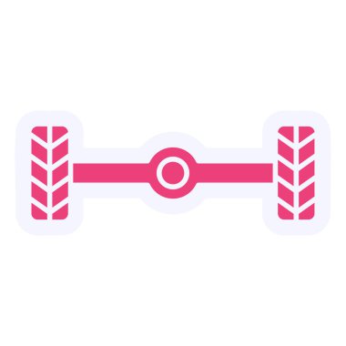 Araba Tekerlekleri Vektör Kabartma Simgesi Tasarımı 