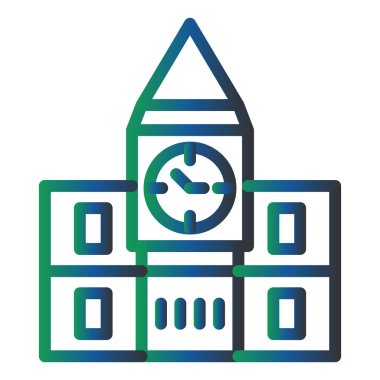 Bina. Web simgesi basit illüstrasyon