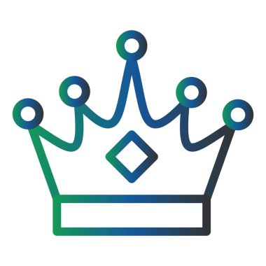 Crown düz simgesi, vektör illüstrasyonu