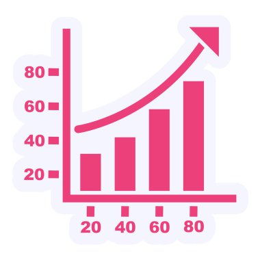 Business Growth illustration, minimal flat icon 