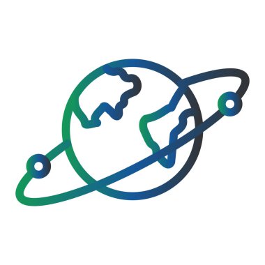 Orbit Around the Earth Vector Glyph Icon Design 