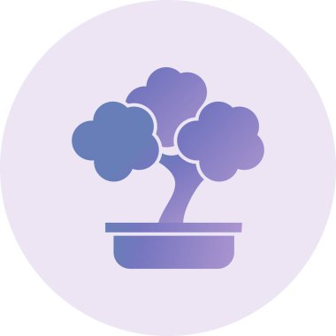 simple web illustration icon of Bonsai tree