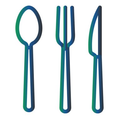 Çatal-bıçak Vektörü Glyph Simgesi Tasarımı 