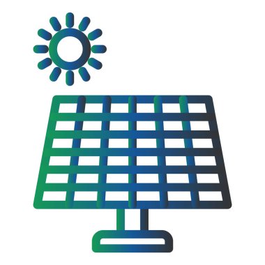 Güneş paneli simgesinin vektör illüstrasyonu 