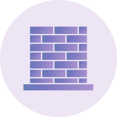 tuğla duvar simgesi vektör illüstrasyonu