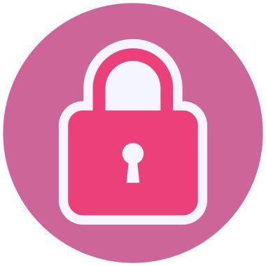 Asma kilit. Web simgesi basit illüstrasyon