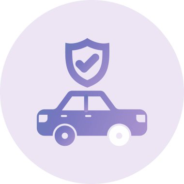 Araba Sigortası Vektör Kabartma Simgesi Tasarımı 