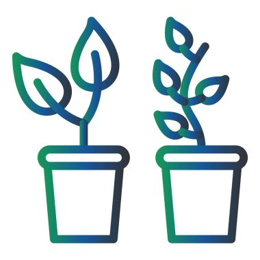 simple web icon,  illustration of few Plants glowing 