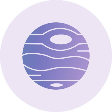 Neptün. Web simgesi basit tasarım